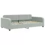 Divano Letto Estraibile Cassetti Grigio Chiaro 100x200 Velluto