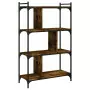 Libreria Rovere Fumo 4 Ripiani 76x32x123 cm Legno Multistrato