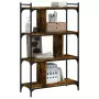 Libreria Rovere Fumo 4 Ripiani 76x32x123 cm Legno Multistrato