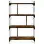 Libreria Rovere Fumo 4 Ripiani 76x32x123 cm Legno Multistrato