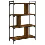 Libreria Rovere Fumo 4 Ripiani 76x32x123 cm Legno Multistrato