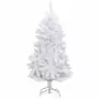 Albero di Natale Artificiale Incernierato con Base Bianco 120cm