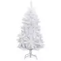 Albero di Natale Artificiale Incernierato con Base Bianco 150cm