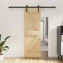 Porta Scorrevole con Set Hardware 70x210 cm Legno Massello Pino