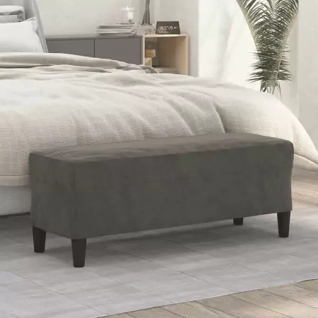 Panca Grigio Scuro 100x35x41 cm in Velluto