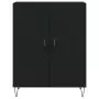 Credenza Nera 69,5x34x180 cm in Legno Multistrato