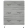 Credenza Grigio Sonoma 69,5x34x180 cm in Legno Multistrato