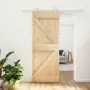 Porta Scorrevole con Set Hardware 80x210 cm Legno Massello Pino