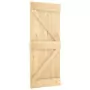 Porta Scorrevole con Set Hardware 80x210 cm Legno Massello Pino