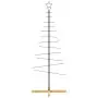 Albero di Natale in Metallo con Base in Legno Nero 150 cm