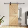 Porta Scorrevole con Set Hardware 85x210 cm Legno Massello Pino