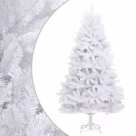 Albero di Natale Artificiale Incernierato con Base Bianco 270cm