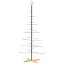 Albero di Natale in Metallo con Base in Legno Nero 180 cm