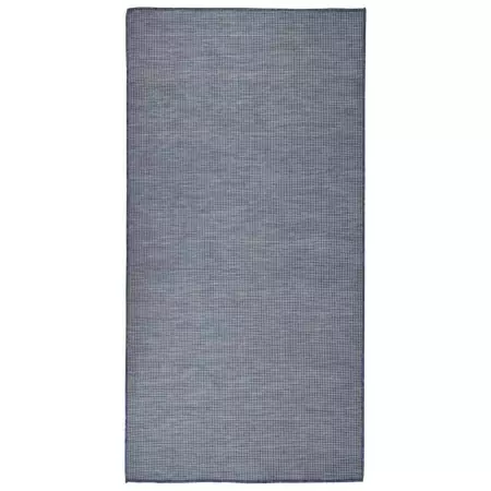 Tappeto da Esterni a Tessitura Piatta 100x200 cm Blu