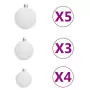 Set Albero Natale Satinato con LED Palline e Pigne 150 cm