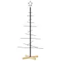 Albero di Natale in Metallo con Base in Legno Nero 120 cm