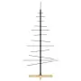 Albero di Natale in Metallo con Base in Legno Nero 120 cm