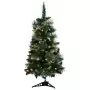 Albero di Natale Artificiale con Supporto e LED Verde 90 cm PVC