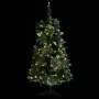 Albero di Natale Artificiale con Supporto e LED Verde 90 cm PVC