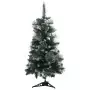 Albero di Natale Artificiale con Supporto e LED Verde 90 cm PVC