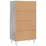 Credenza Grigio Cemento 60x36x110 cm in Legno Multistrato