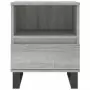 Comodini 2pz Grigio Sonoma 40x35x50 cm in Legno Multistrato