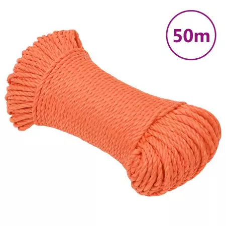 Corda da Lavoro Arancione 6 mm 50 m in Polipropilene