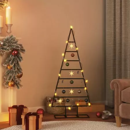 Albero di Natale Decorativo in Metallo Nero 125 cm