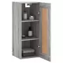 Mobile a Parete Grigio Sonoma 34,5x34x90 cm Legno Multistrato