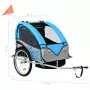 Rimorchio da Bici per Bambini e Passeggino 2 in 1 Blu e Grigio