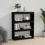 Libreria/Divisorio Nero 80x30x103,5cm in Legno Massello di Pino