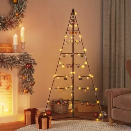 Albero di Natale Decorativo in Metallo Nero 180 cm