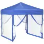 Tenda per Feste Pieghevole con Pareti Laterali Blu 2x2 m