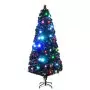 Albero di Natale Artificiale Supporto/LED 210 cm Fibra Ottica