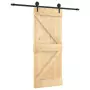 Porta Scorrevole con Set Hardware 85x210 cm Legno Massello Pino