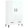 Credenza Bianco Lucido 70x31x115 cm in Legno Multistrato