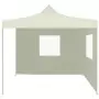 Tenda Pieghevole con 2 Pareti 3x3 m Crema