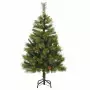 Albero di Natale Artificiale Incernierato con Pigne 150 cm