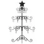 Albero di Natale Decorativo in Metallo Nero 90 cm