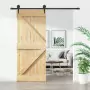 Porta Scorrevole con Set Hardware 85x210 cm Legno Massello Pino