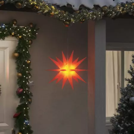 Illuminazioni Stella Moravia con LED 3pz Pieghevoli Rosse 43cm