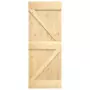 Porta Scorrevole con Set Hardware 70x210 cm Legno Massello Pino