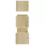 Set Mensole Parete con Aste 3pz Rovere Sonoma Legno Multistrato