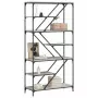 Libreria Grigio Sonoma 91x36x176 cm Legno Multistrato e Acciaio