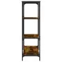 Libreria Rovere Fumo 81x36x115 cm Legno Multistrato e Acciaio