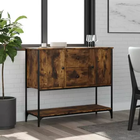 Credenza Rovere Fumo 100x36x85 cm in Legno Multistrato