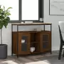 Credenza Rovere Marrone 100x35x80 cm in Legno Multistrato