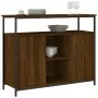 Credenza Rovere Marrone 100x35x80 cm in Legno Multistrato