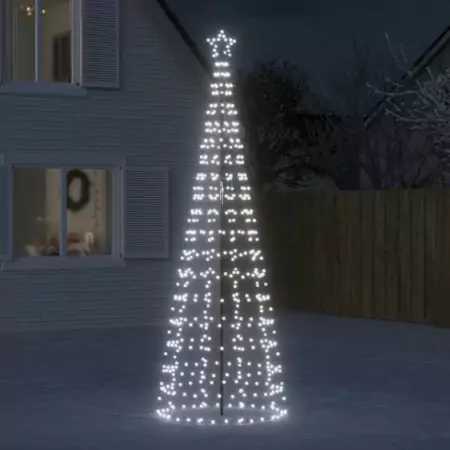 Luce Albero di Natale con Picchetti 570LED Bianco Freddo 300cm