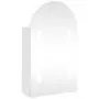 Armadietto Bagno con Specchio e LED ad Arco Bianco 42x13x70 cm